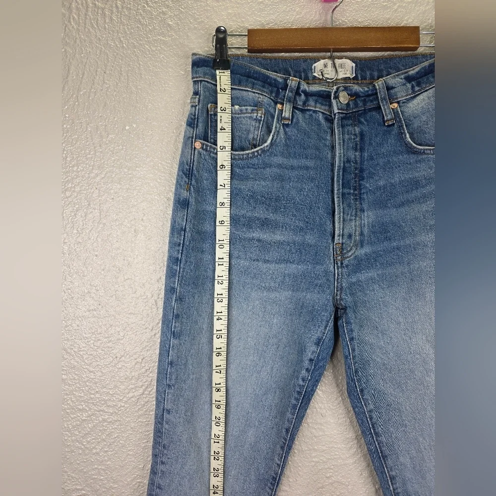 Free People We The Free Button Fly Jeans Frayed Bottom Distressed Womens Size 30